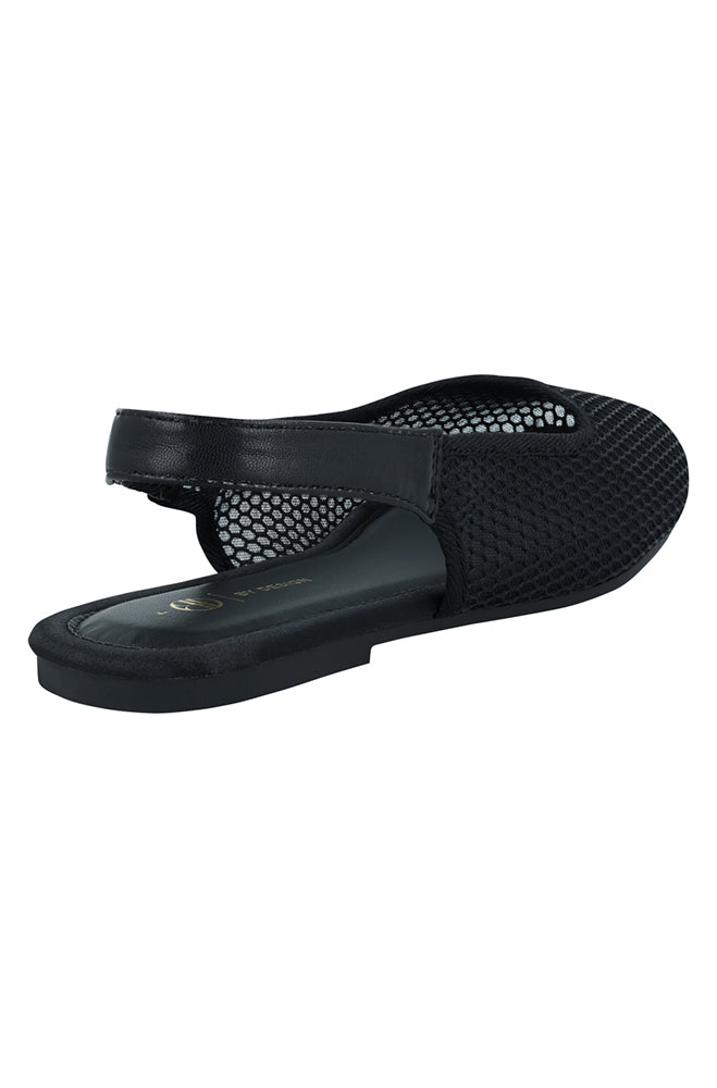 Minky slingback square toe pump