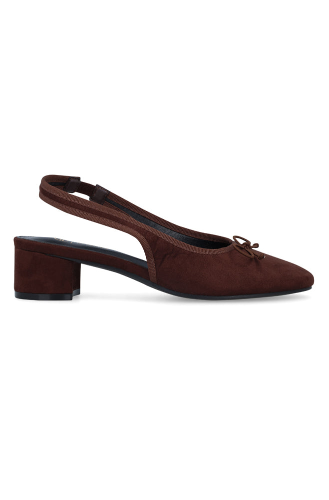 Mia slingback block heel with bow detail