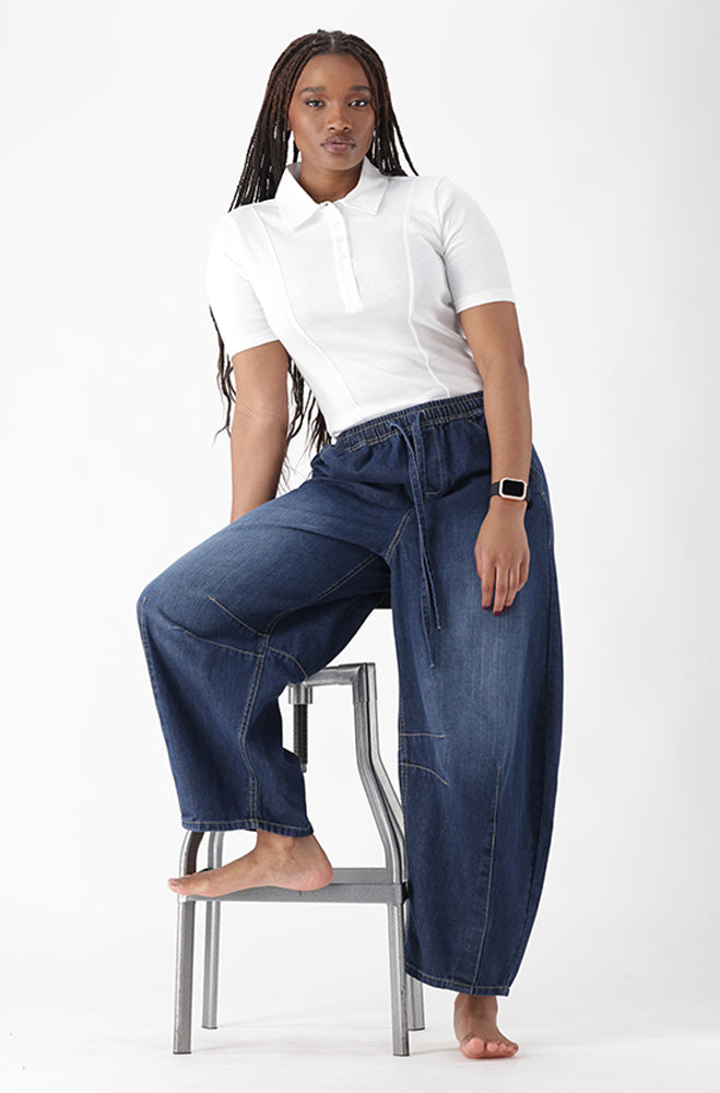 HARLEY DENIM DRAWCORD BARREL JEANS