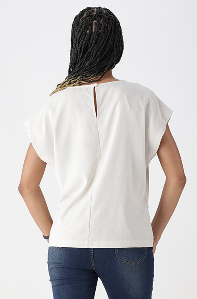 Ladies | Lydia Linen Blend Boxy Top T-shirts