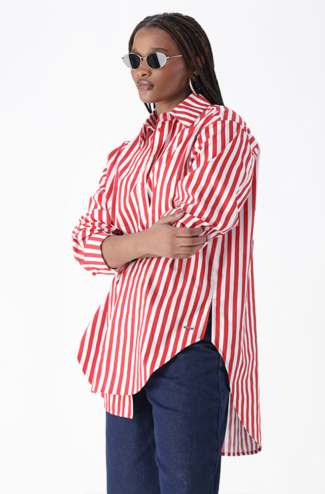 MIA STRIPE BOYFRIEND SHIRT