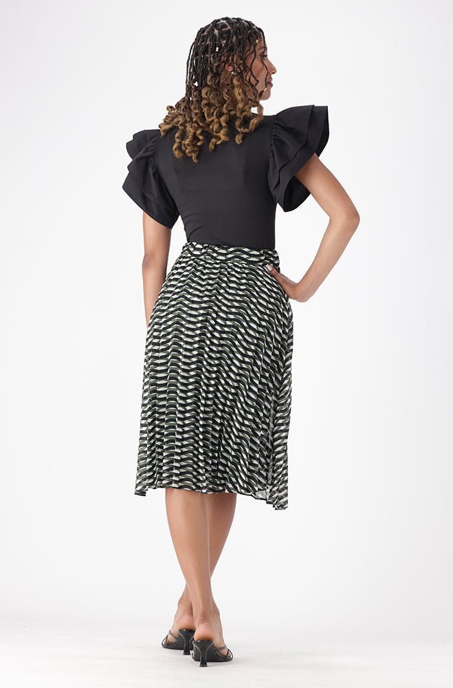 IRIS GEO PLEATED SKIRT