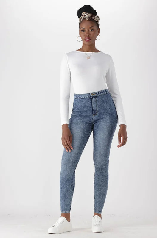 Ladies | Jessie High Rise Skinny Tube _ 148443 Mid Wash Jeans
