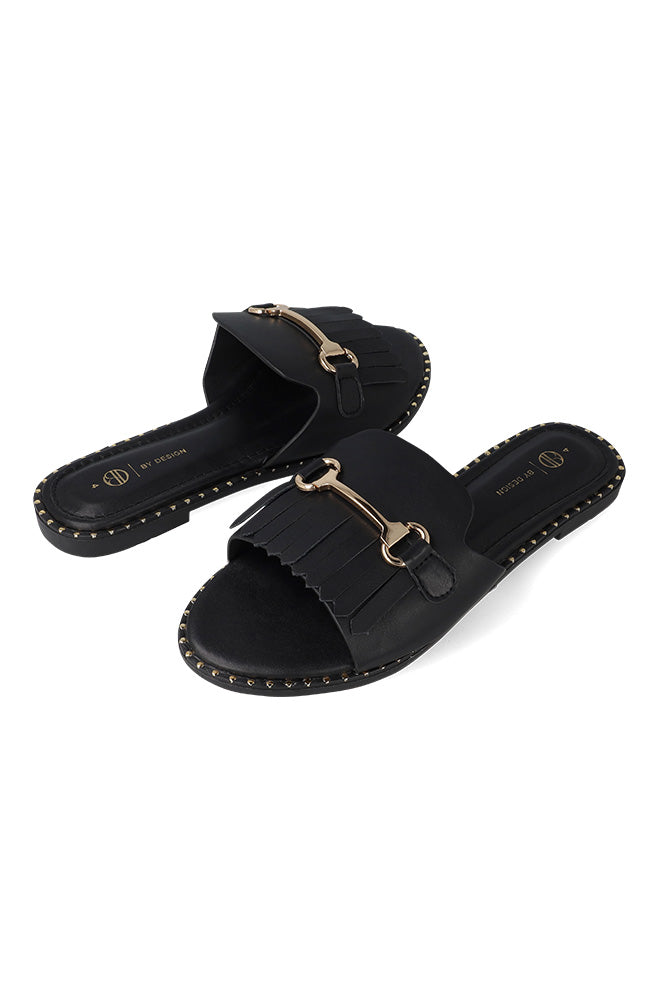 Bridgette frayed saddle detailed sandal