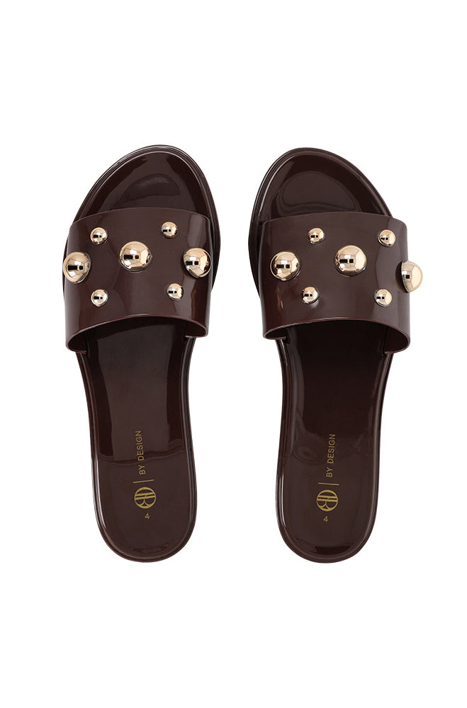 Amelia studded jelly slide.