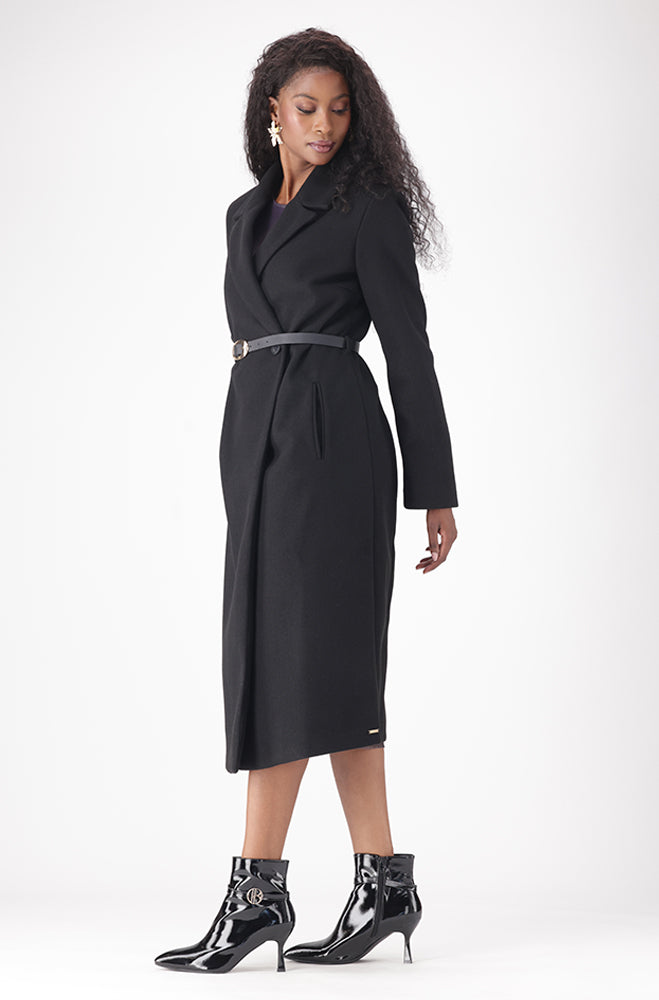 LISA BELTED MELTON COAT