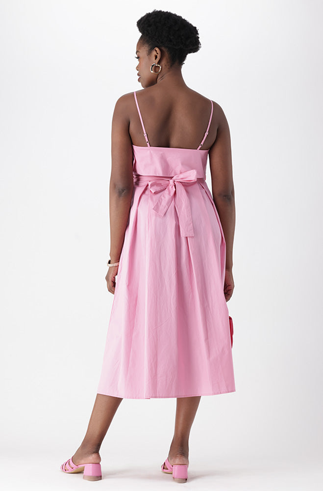 CASSIE BELTED POPLIN DRESS