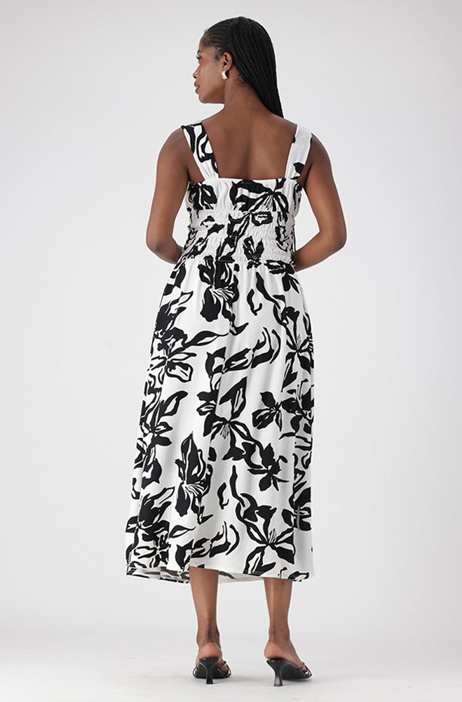 AURORA PRINTED TEXTURED DRESS