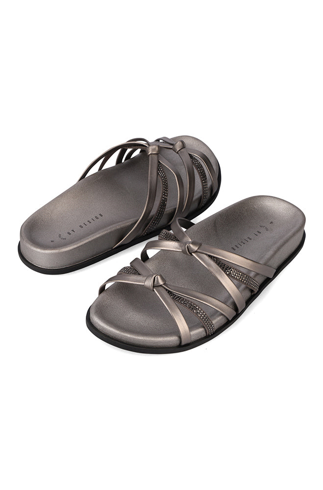 Diamante Knotted Strap Comfort _ 161283 _ Pewter