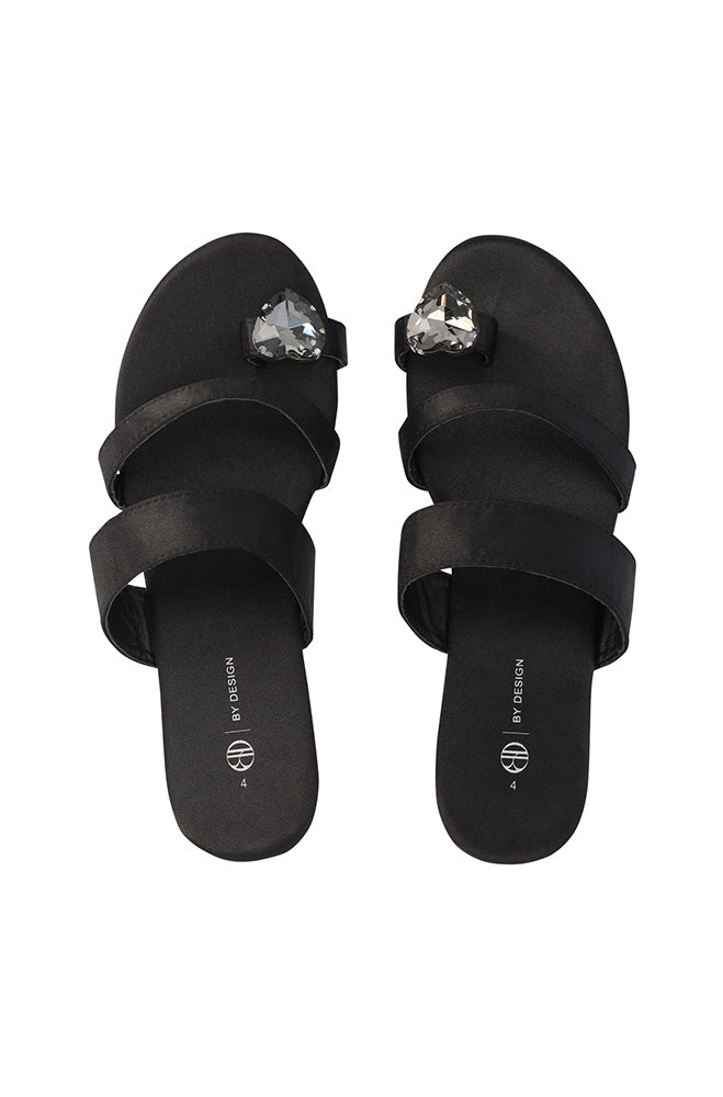 Penny Satin Toe Ring Sandal _ 167639 _ Black