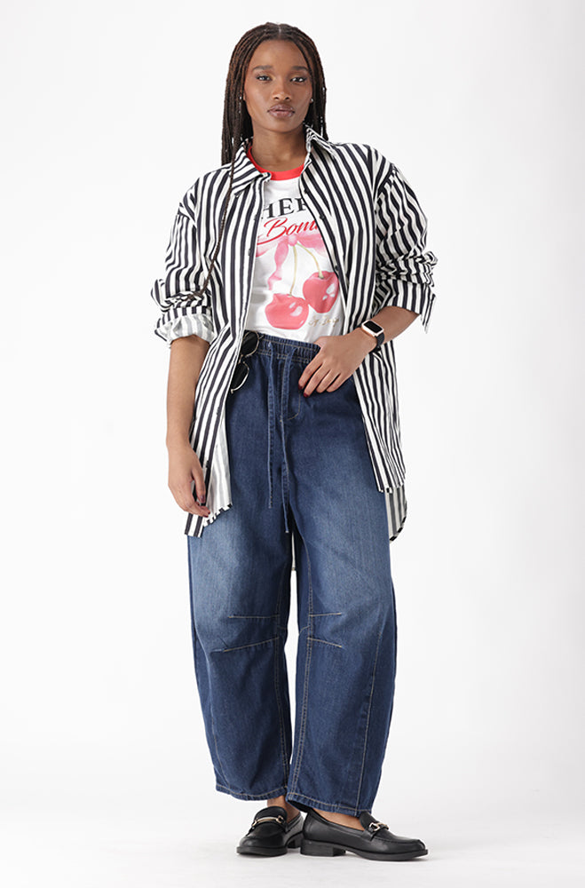 MIA STRIPE BOYFRIEND SHIRT
