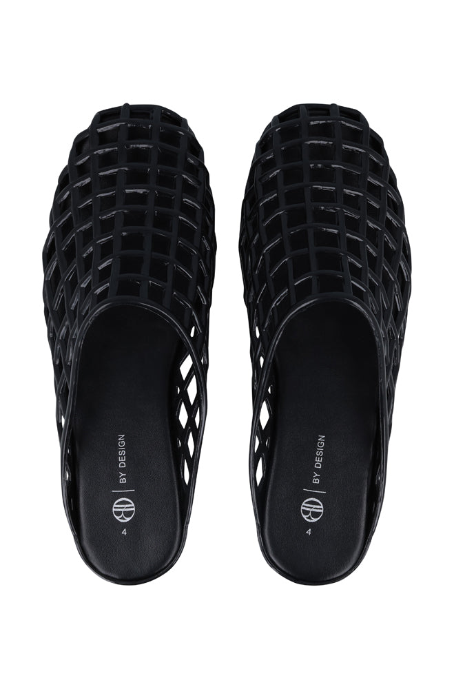Cloe Woven caged jelly slip in mule