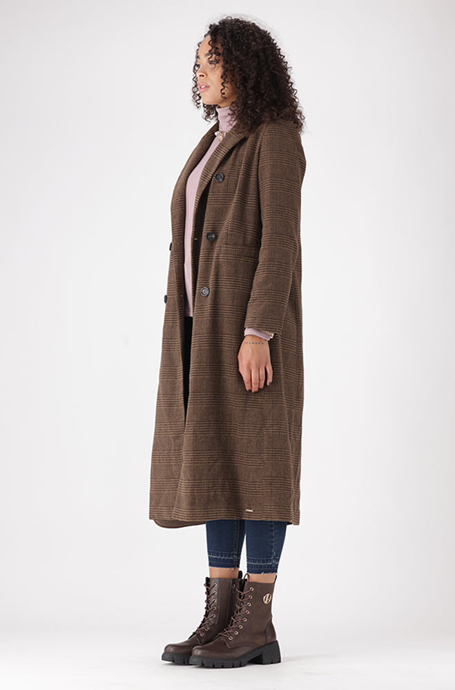 LISA CHECK MELTON COAT