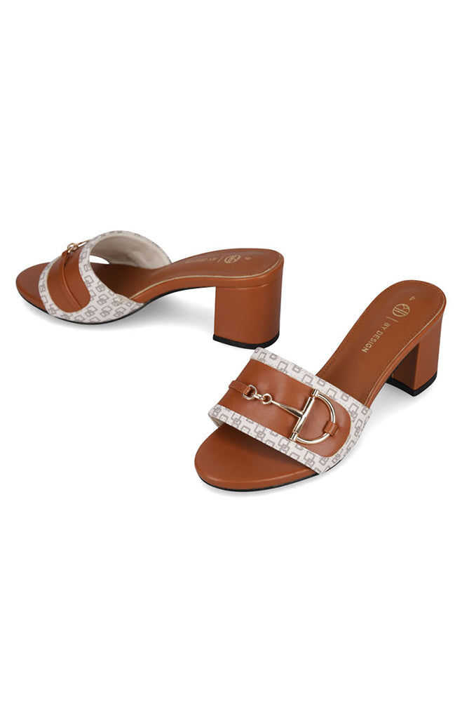 Chloe Printed 2-tone kitten heel