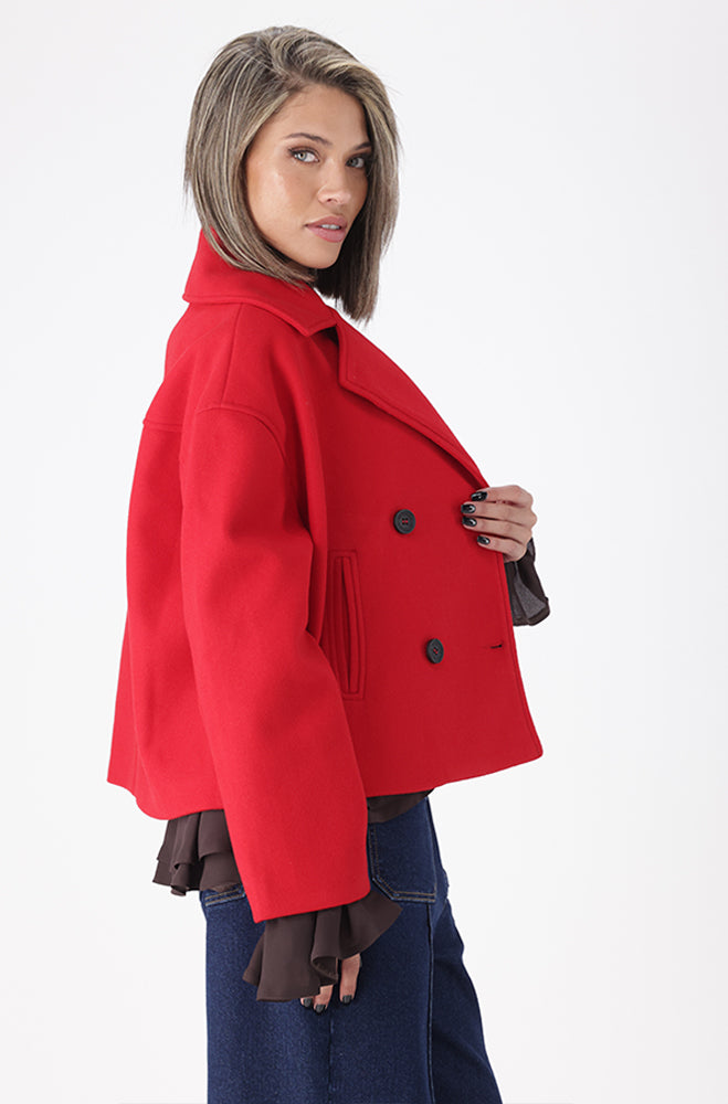 RIO SHORT MELTON TRENCH COAT