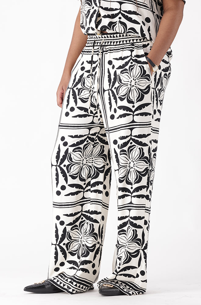 JACQUELINE PRINTED WIDE LEG PANTS