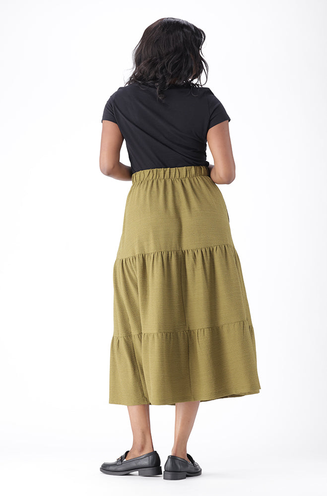 ZANTHE TEXTURED TIERED SKIRT