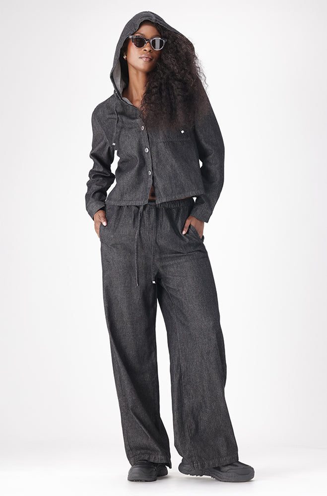KAILANY DENIM PULL ON WIDE LEG PANTS