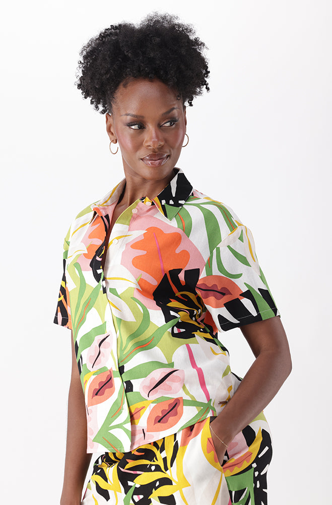 RYLAN BOXY PRINTED SHIRT