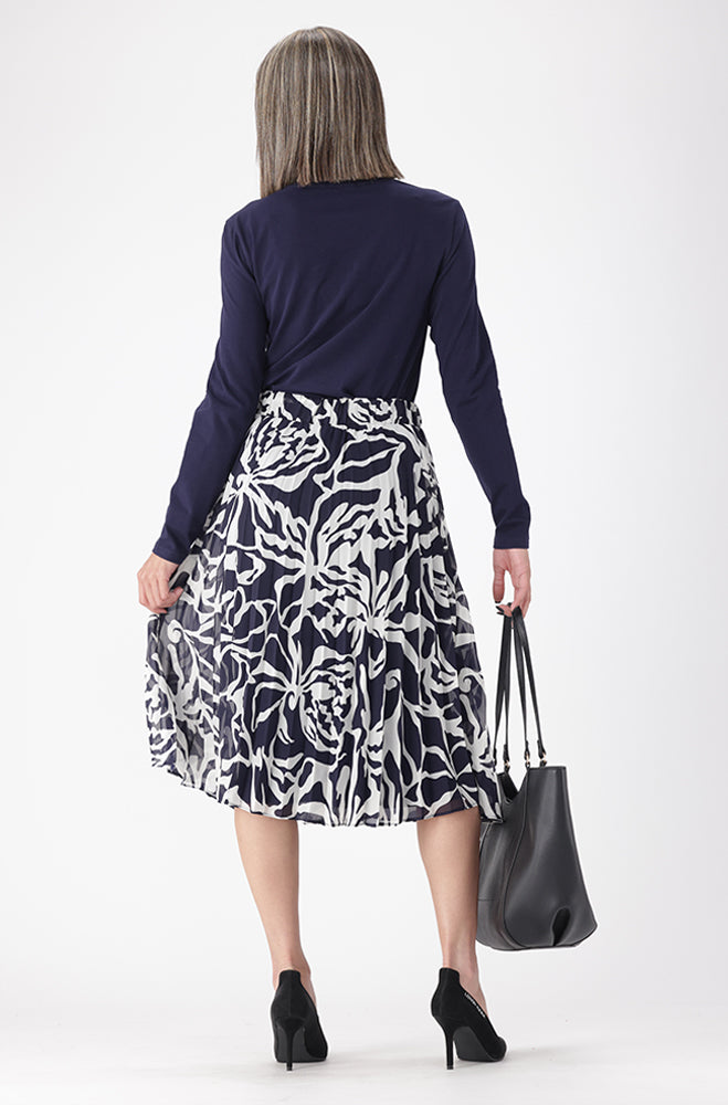 IRIS FLORAL PLEATED SKIRT