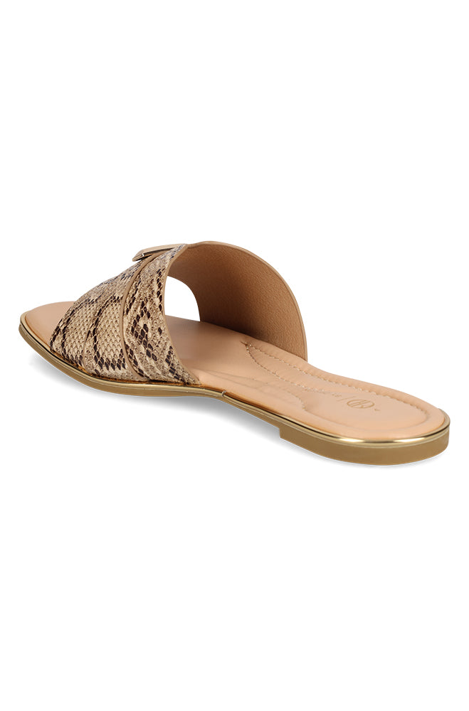 Rhonda printed gold detail sandal