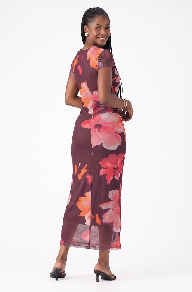 ANGELINA PRINTED MESH DRESS