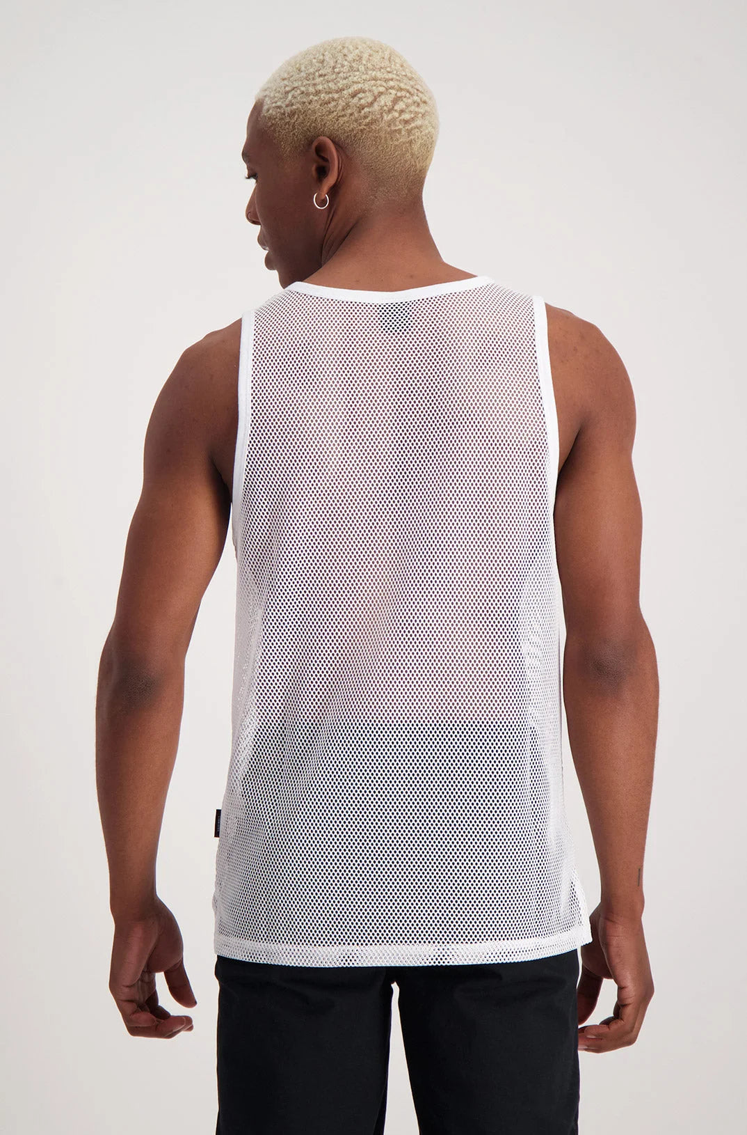 White mesh tank top.