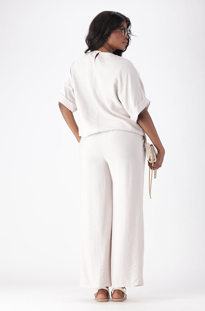 ARIELLA TEXTURED WIDE LEG PANTS