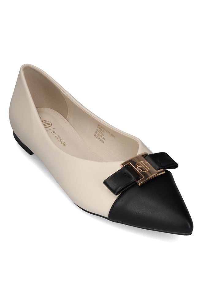 Olivia two-tone bow pump