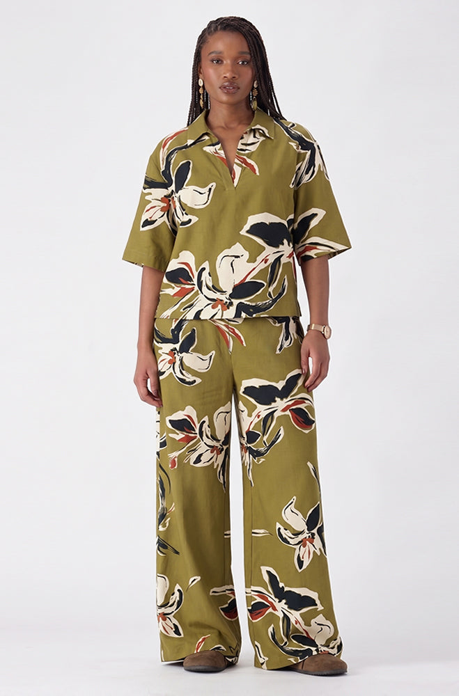 KARA PRINTED WIDE LEG PANTS
