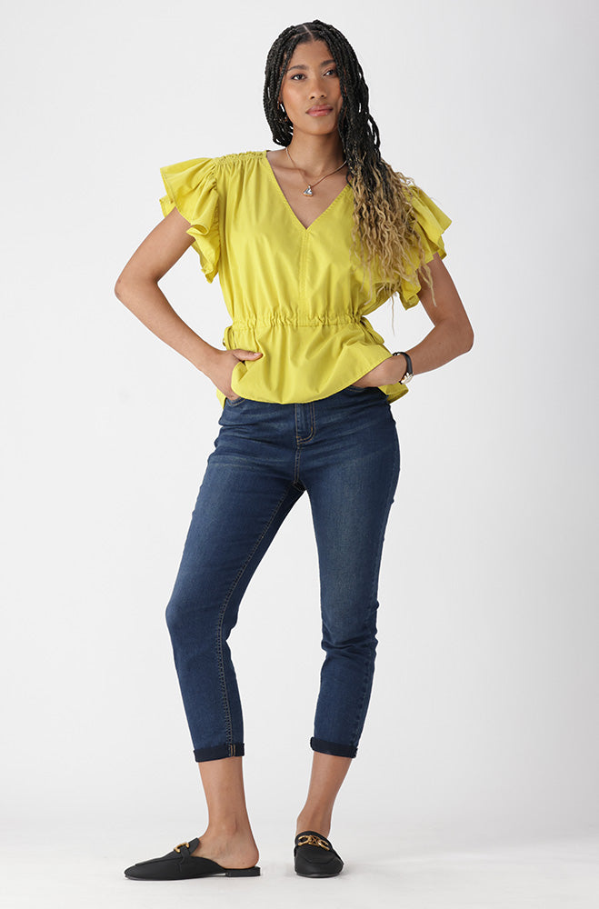 Ladies | Mia Flutter Sleeve Top Blouses