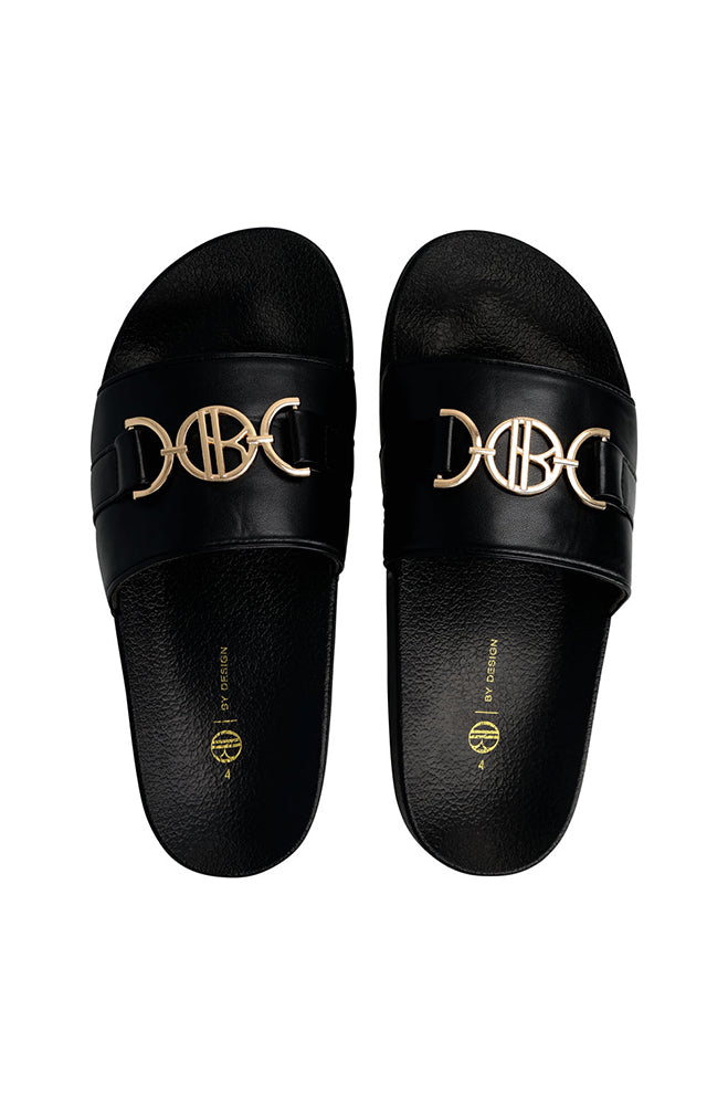 Chloe Gold trim quilted slide
