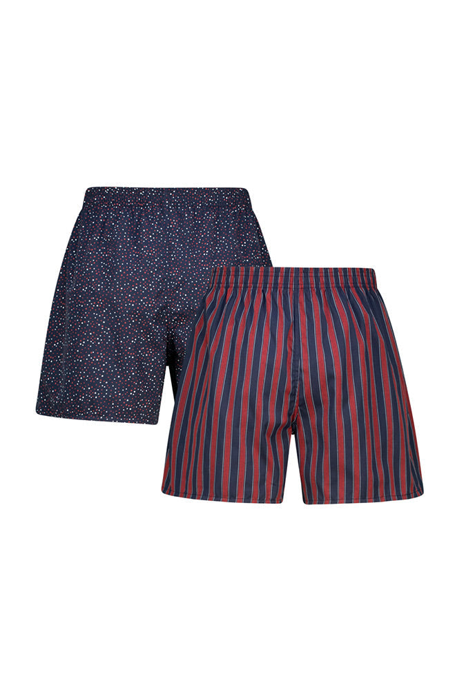 Underwear | Jesse Woven Boxers Fashion 2pk _ 157301 Navy Boxer Shorts