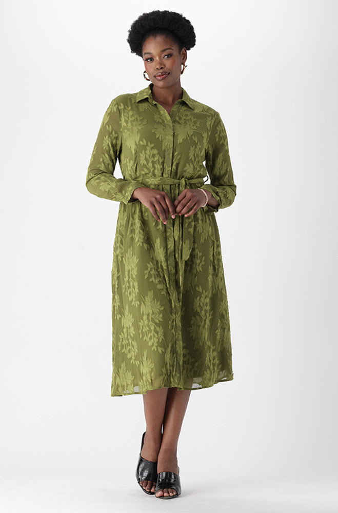 SOLENE TEXTURED SHIRT DRESS