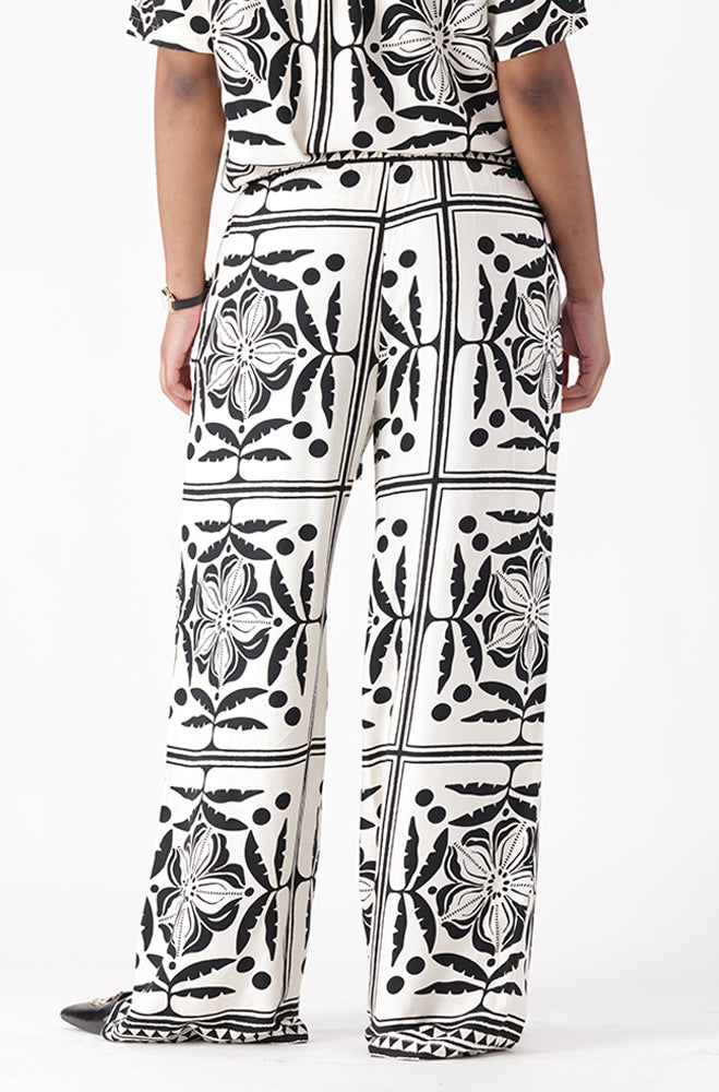 JACQUELINE PRINTED WIDE LEG PANTS