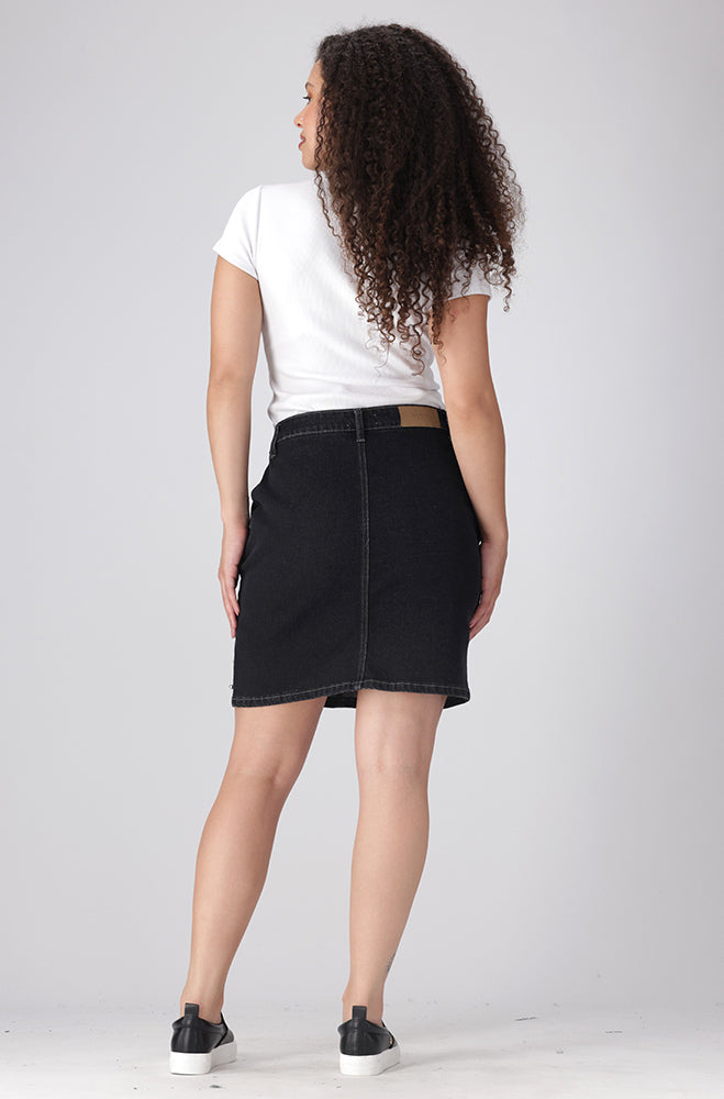 Eloise Denim Stud Skirt _ 158895 _ Black