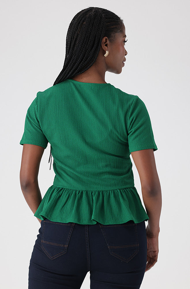 AVARIA TEXTURED BABY DOLL TOP