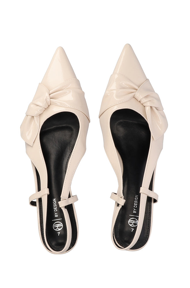 Ivor knotted bow kitten heel sling back