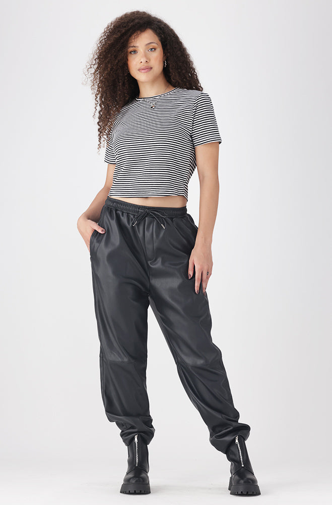 Ladies | Aria Pu Jogger _ 160743 Black Joggers