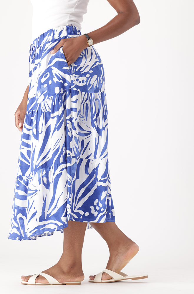 MIA TIERED MIDI SKIRT