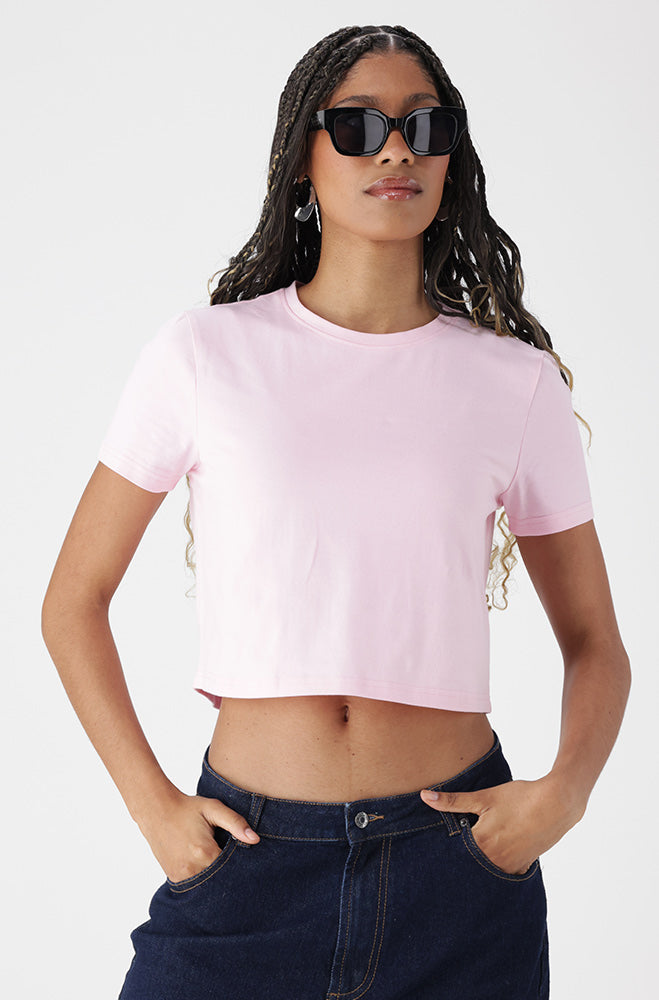 Ladies | Bella Crew Neck Fitted Crop Tee T-shirts