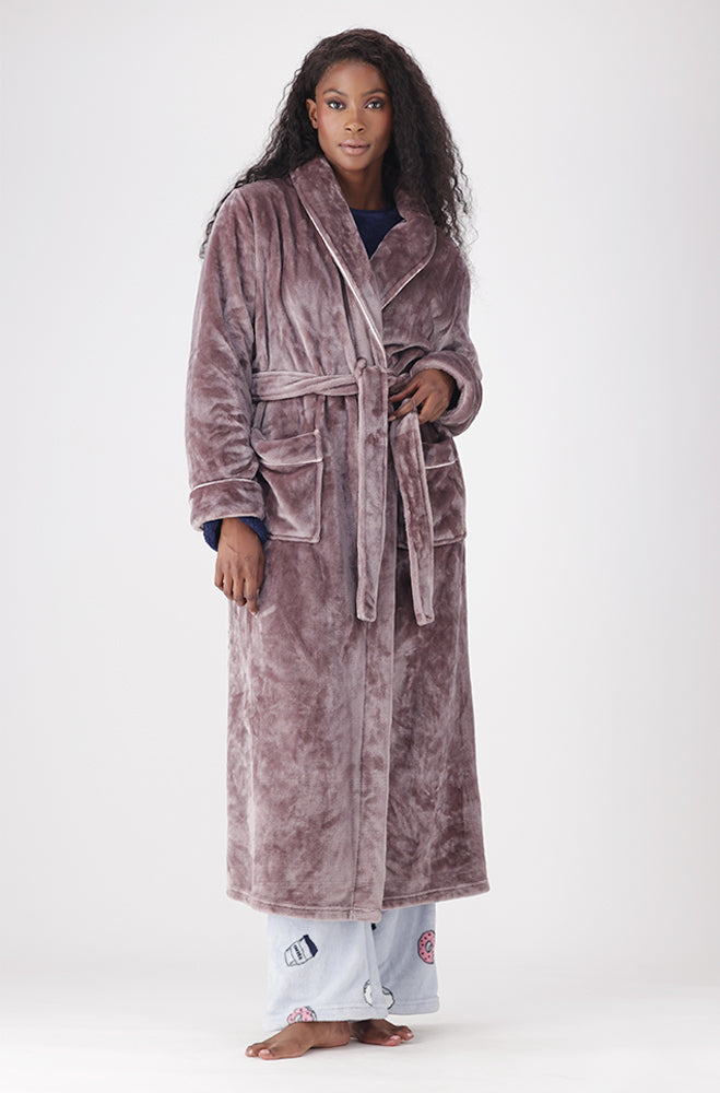 SHAWL COLLAR WRAP GOWN