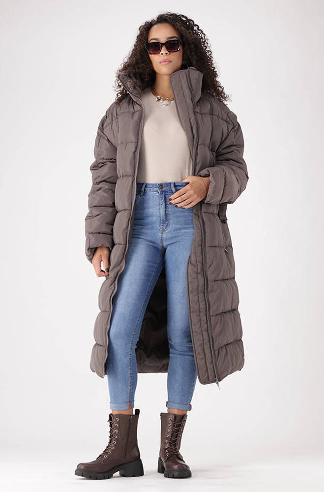 GIA BELTED COMBO PUFFER