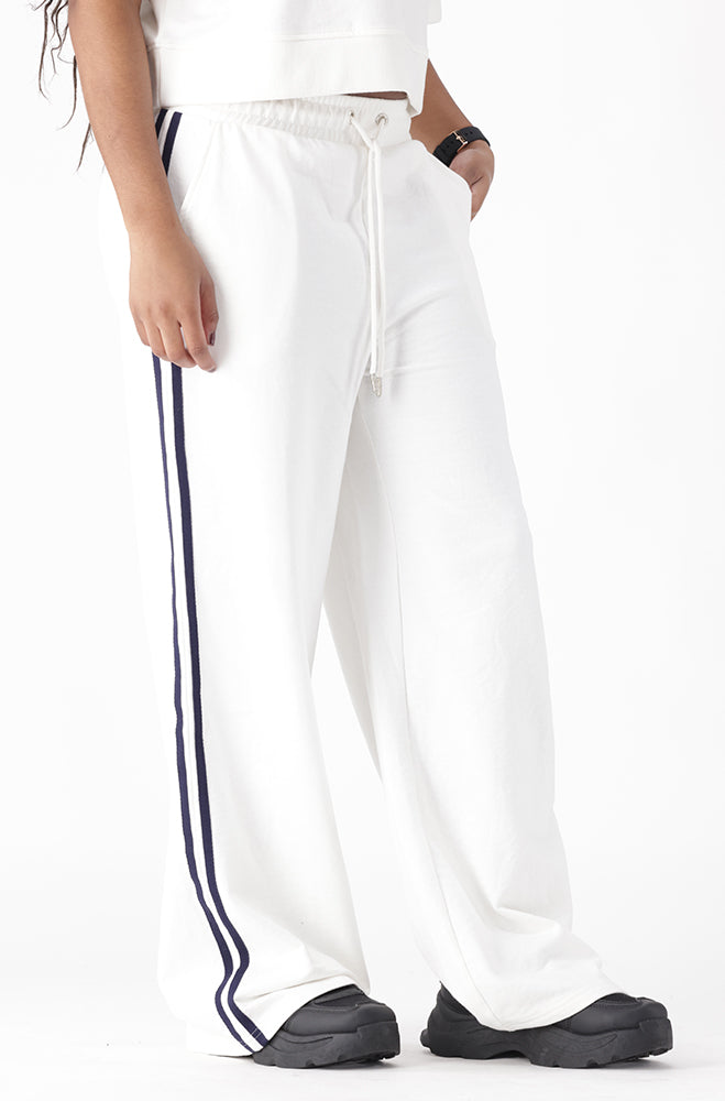 SIMONE SIDE TAPE WIDE LEG PANTS