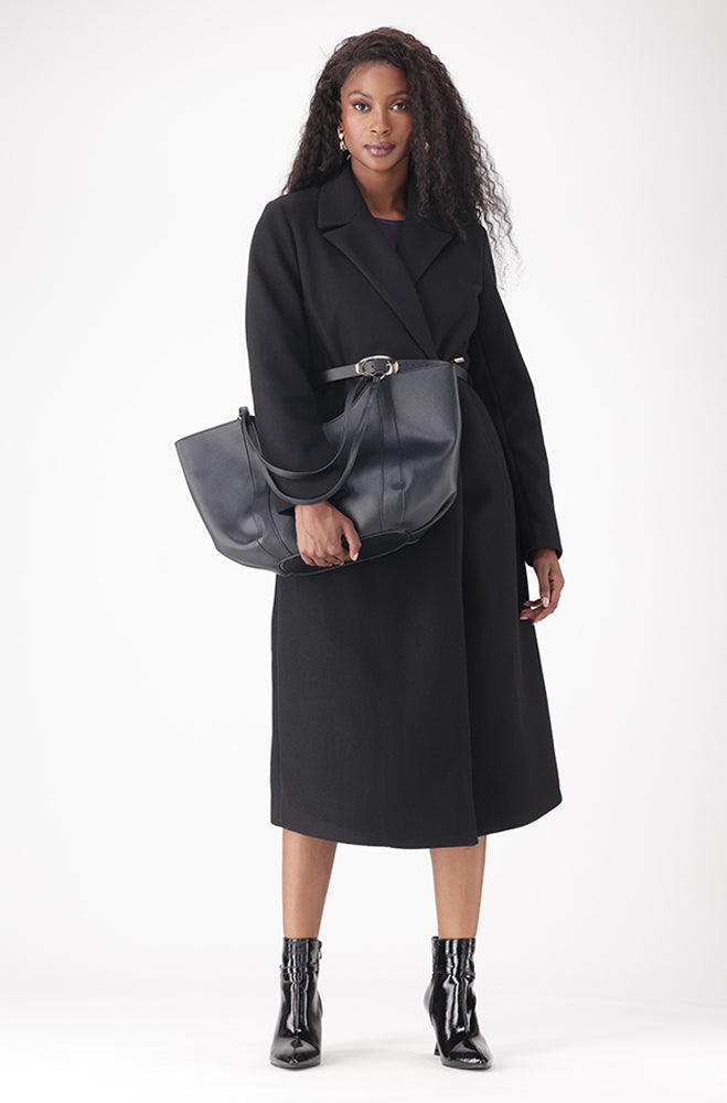 LISA BELTED MELTON COAT