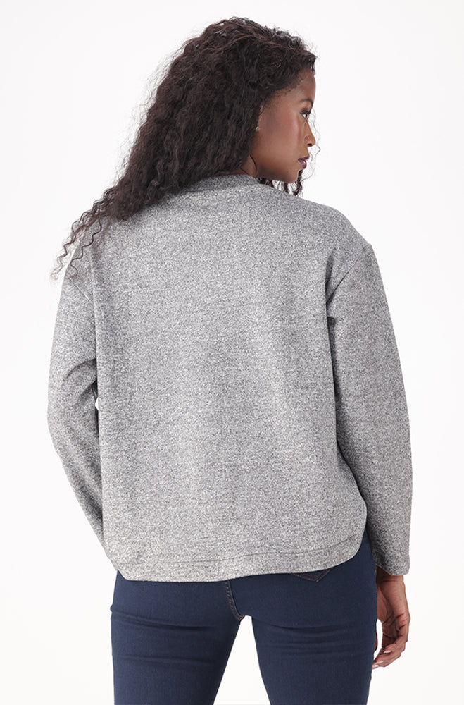LILA CREW NECK MELANGE TOP