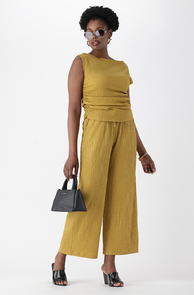 CARA TEXTURED WIDELEG PANTS