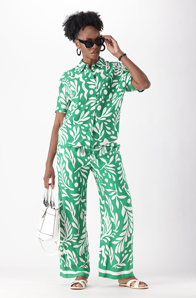 SKYLIN PRINTED WIDE LEG PANTS