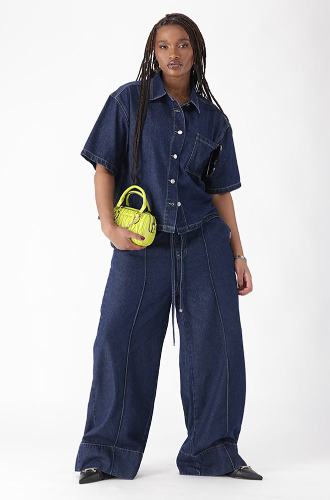 MARGAN DENIM PULL ON WIDE LEG