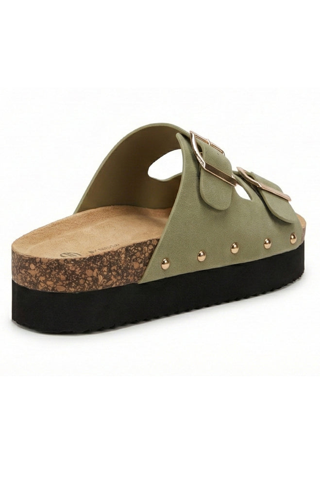 Robyn PU Double buckle platform